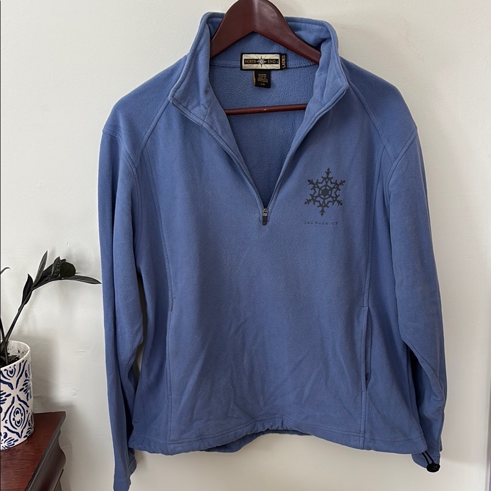 North End Blue Cowl Neck Sweater with Turtleneck Style